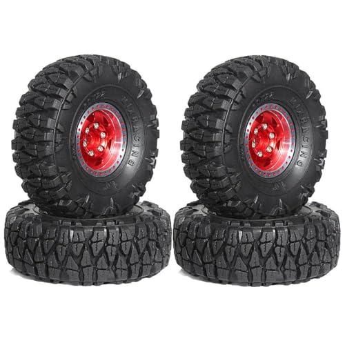 1/18 1/24 RC Crawler Metall Wheel and Tire 4PCS kompatibel mit 1/18 1/24 RC Crawler Car SCX24 AX24(4pcs Brown) von TReCVd
