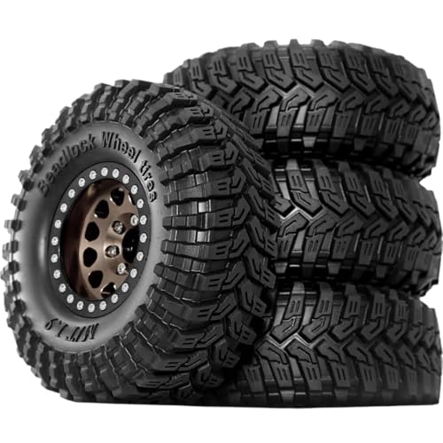 1,9 -Zoll -Perldlock -Räder und Reifen Randversatz -8,9 mm 4 Stück OD 4,53 Zoll kompatibel mit 1/10 RC Crawler Car TRX6 90046 CC01 D110(Black) von TReCVd