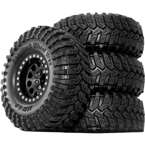 1,9 -Zoll -Perldlock -Räder und Reifen Randversatz -8,9 mm 4 Stück OD 4,53 Zoll kompatibel mit 1/10 RC Crawler Car TRX6 90046 CC01 D110(Silvery) von TReCVd