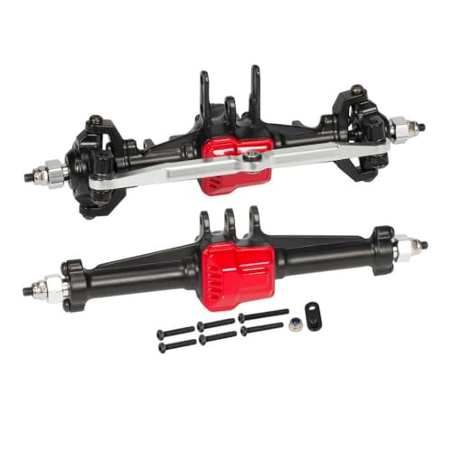 1Set Metall Complete Achsen für 1/18 Skala RC Crawler Cars kompatibel mit Bronco K10 Chassis Upgrade -Teilen(Red Black) von TReCVd