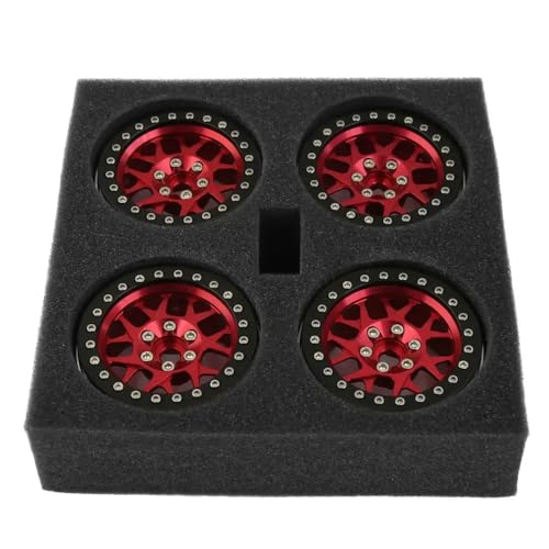 4PCS CNC Aluminium 2.2 Rad Rand kompatibel mit 1/10 RC-Crawler-Autos wie RR10 Wraith TRX-6(4pcs Black) von TReCVd