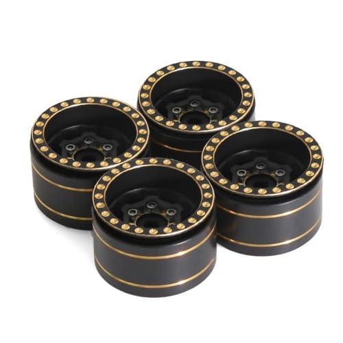 4pcs 1,0 "Messing Beadlock Wheel Wheel Hub Rim kompatibel mit 1/18 1/24 Skala RC Crawler Cars Scx24 AX24 Modelle Upgrade -Ersatzteile Upgrade -Teile von TReCVd