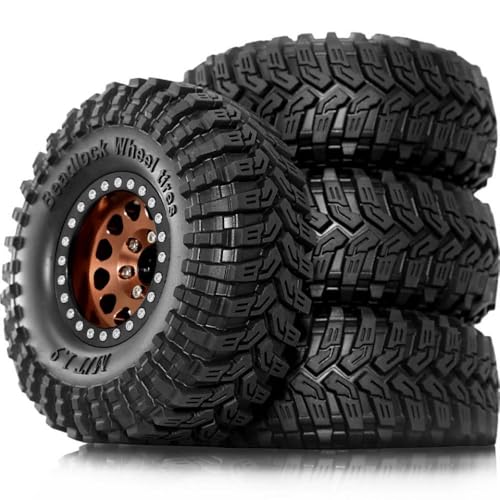 4pcs 1,9 Zoll Beadlock -Räder und Reifen Randversatz -8,9 mm OD 4,53 Zoll kompatibel mit 1/10 RC Crawler Cars TRX6 90046 CC01 D110(4pcs Black) von TReCVd