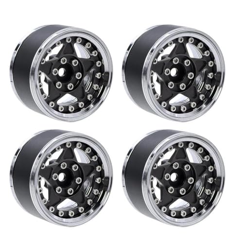 4pcs 1,9 Zoll CNC Aluminium Beadlock Wheel Rims Hub Kompatibel mit 1/10 Skala RC-Crawler, die mit III III Pro TRX6 Gen7 8 VS4-10 kompatibel sind(A) von TReCVd