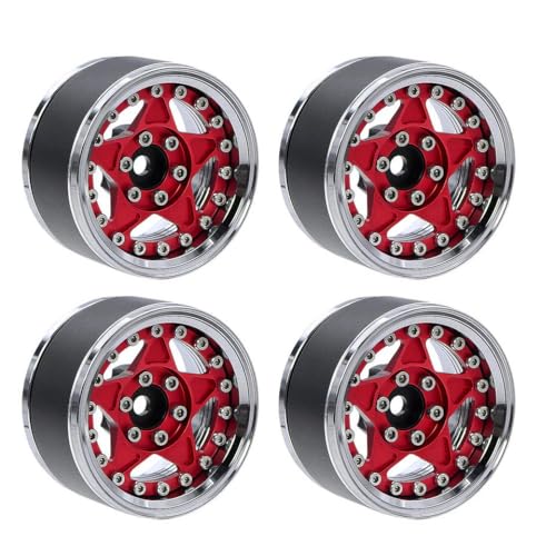 4pcs 1,9 Zoll CNC Aluminium Beadlock Wheel Rims Hub Kompatibel mit 1/10 Skala RC-Crawler, die mit III III Pro TRX6 Gen7 8 VS4-10 kompatibel sind(B) von TReCVd