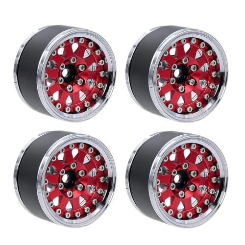 4pcs 1,9 Zoll CNC Aluminium Beadlock Wheel Rims Hub Kompatibel mit 1/10 Skala RC-Crawler, die mit III III Pro TRX6 Gen7 8 VS4-10 kompatibel sind(D) von TReCVd