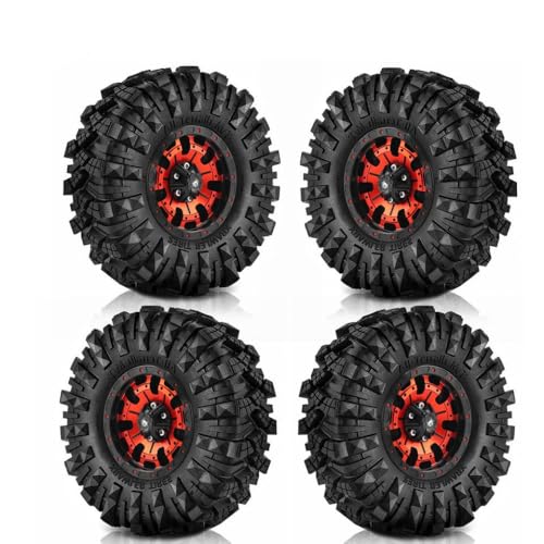 4pcs 1.9 Beadlock -Räder und Reifen Werden mit 1/10 RC Crawler Car Pro UTB18 kompatibel eingestellt(4pcs Red) von TReCVd