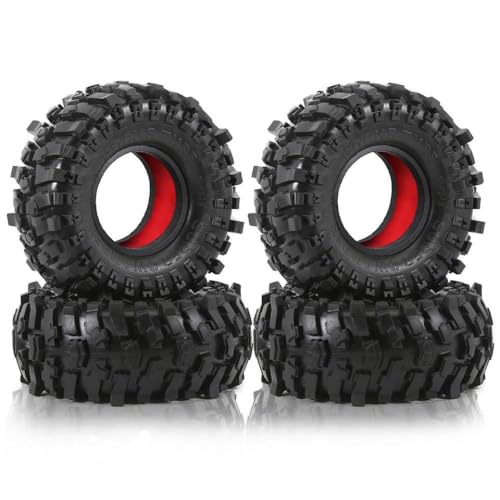 4pcs 1.9 Crawler -Reifen und weicher Gummieinsatzkompatibel mit RC -Crawler -Car -Modellen D110 TF2 CC01 Gen8(4pcs Red) von TReCVd
