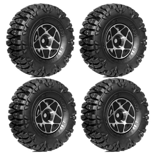 4pcs Aluminium 1.0 Beadlock -Radreifen mit SCX24 AX24 für 1/24 1/18 RC Crawler -Fahrzeuge kompatibel(4pcs Red) von TReCVd