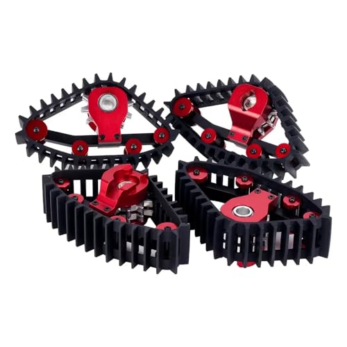 4pcs Schneereifen -Sets für 1/18 RC Crawler Sandmobile Wheel Tracks Conversion kompatibel mit Zubehörteilen(Red) von TReCVd