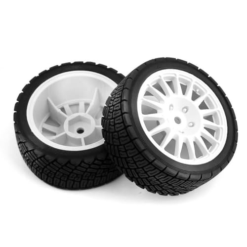 4pcs Set 1/10 RC-Auto auf Straße Reifen Rad kompatibel mit TT01 TT02 XV01 TA06 PTG-2 1/10 RC-Autoteile(Black) von TReCVd