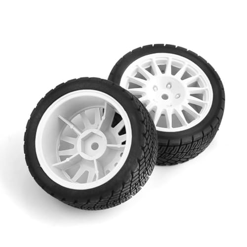 4pcs Set 1/10 RC-Auto auf Straße Reifen Rad kompatibel mit TT01 TT02 XV01 TA06 PTG-2 1/10 RC-Autoteile(Titanium Color) von TReCVd