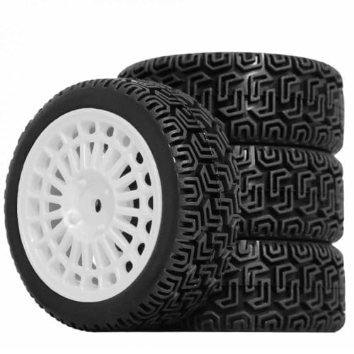 4pcs geklebte Gummireifen für das RC-Auto mit 12 mm mit I RS4 FW06 TT01 TT02 XV-01-Reifenzubehör Teile auf dem Straßenrand.(4pcs Black) von TReCVd