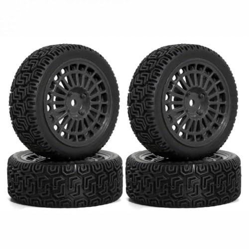 4pcs geklebte Gummireifen für das RC-Auto mit 12 mm mit I RS4 FW06 TT01 TT02 XV-01-Reifenzubehör Teile auf dem Straßenrand.(4pcs Green) von TReCVd
