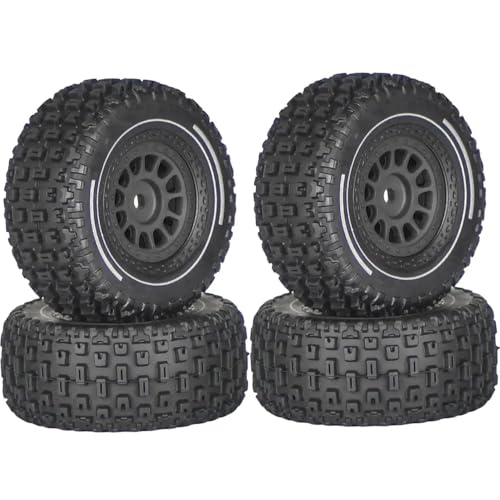 65 mm 1/14 RC Kurzverlaufsreifen 4 Teile mit 12 mm Sechskantkompatibel mit 1/14 Mojave RC -Upgrade -Teilenzubehör kompatibel(Black) von TReCVd