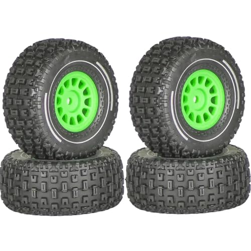 65 mm 1/14 RC Kurzverlaufsreifen 4 Teile mit 12 mm Sechskantkompatibel mit 1/14 Mojave RC -Upgrade -Teilenzubehör kompatibel(Green) von TReCVd