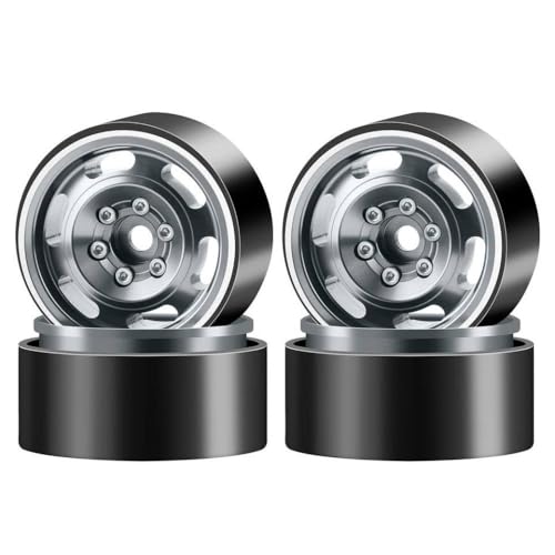 DashRC 1,9-Zoll-Beadlock-Rad Rim 177G Aluminiumräder kompatibel mit 1/10 RC Crawler TRX6 VS4-10 Gen7 Gen8 Set von 4(Black Titanium) von TReCVd
