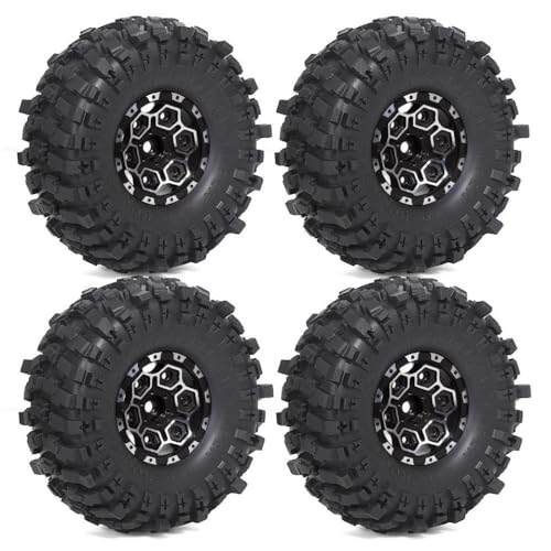 Metall 1.9 Beadlock-Räder und Reifen für 1/10 RC-Crawler eingestellt mit verschiedenen Modellen, einschließlich TRX6 Pro Gen8 VS4-10 III AXI03007 GEN8 4 Teile(4pcs Black) von TReCVd
