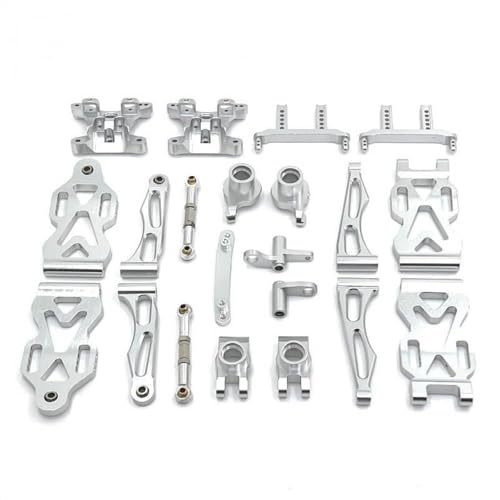 Metall -Upgrade -Teile Kit vordere und hintere Armlenkbecher kompatibel mit 1/16 Skala RC Cars Modell 16101 16102 16106 Q130A Q130B Q141 Q117(Silver) von TReCVd