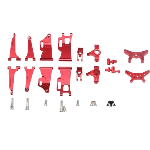 Metall -Upgrade -Teile für Fernbedienungsauto kompatibel mit MJX1/14 14209 14210 mit Stoßdämpfer Vorder- und hintere Schwungarme und Lenkkomponenten(Red) von TReCVd