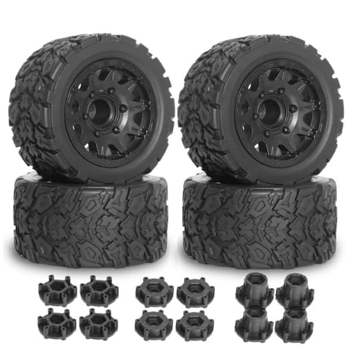 TReCVd 1/10 RC -Reifen und Räder 4pcs 12 mm 14 mm Sechskant kompatibel mit 4x4 Rock Crawler -Wirk -Style 3S -Fahrzeugen(A) von TReCVd