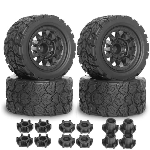 TReCVd 1/10 RC -Reifen und Räder 4pcs 12 mm 14 mm Sechskant kompatibel mit 4x4 Rock Crawler -Wirk -Style 3S -Fahrzeugen(B) von TReCVd