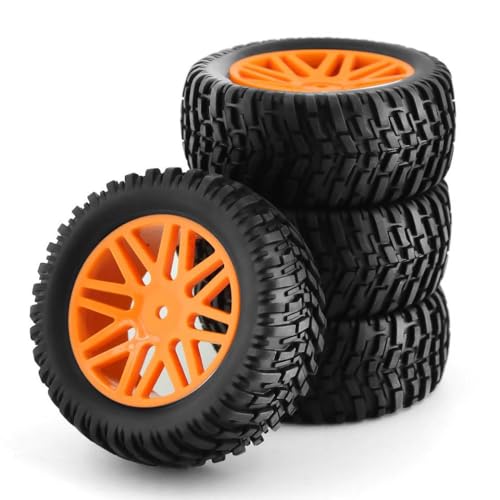 TReCVd 1/1012mm Sechskantgummi -Kurzlaufreifen für 1:10 Buggy -Autos kompatibel mit 144001 94107 94170 94155 94177 Set von 4 STK(Orange) von TReCVd