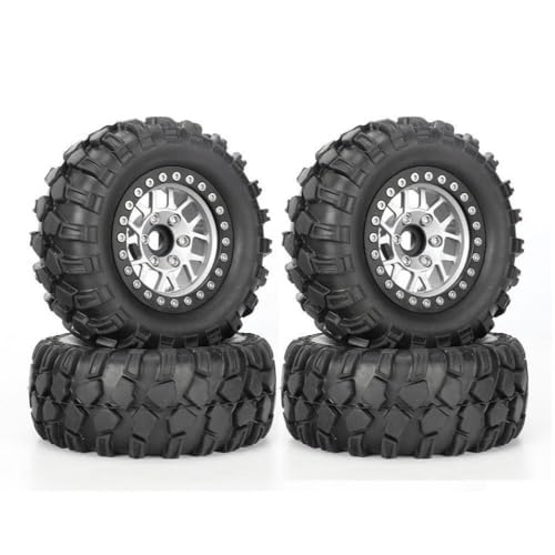 TReCVd 1/12 RC-kompatible 1,9-Zoll-Metallradfelgen mit 90 * 38-mm-Reifen Kompatibel mit Mangniu Mn128 und Meijiaxin H12Y(Dark Grey) von TReCVd