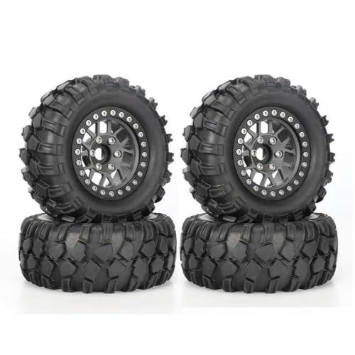 TReCVd 1/12 RC-kompatible 1,9-Zoll-Metallradfelgen mit 90 * 38-mm-Reifen Kompatibel mit Mangniu Mn128 und Meijiaxin H12Y(Silver) von TReCVd