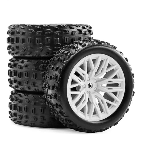 TReCVd 1/18 Skala 69 mm Gummireifen 12mm Sechskantkompatibel mit Grom 2S RC -Auto -Upgrade -Teilen(White) von TReCVd