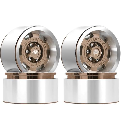 TReCVd 1,9 Beadlock -Aluminiumradfelgen Set von 4 Kompatibel mit 1:10 Skala RC -Crawler, die mit verschiedenen Modellen kompatibel sind(4pcs Brown) von TReCVd