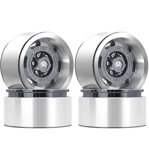 TReCVd 1,9 Beadlock -Aluminiumradfelgen Set von 4 Kompatibel mit 1:10 Skala RC -Crawler, die mit verschiedenen Modellen kompatibel sind(4pcs Titanium) von TReCVd