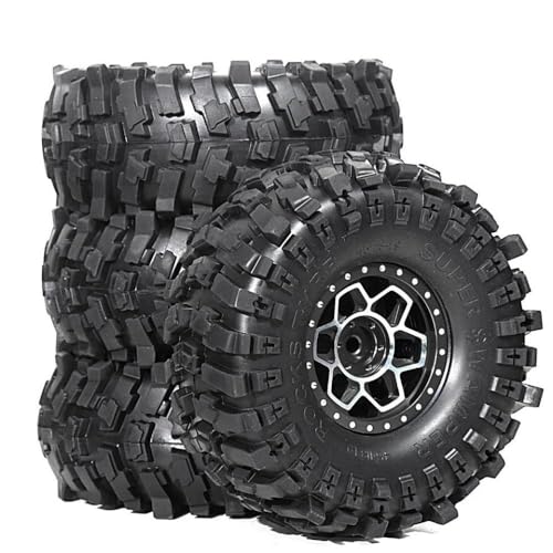 TReCVd 1,9 Beadlock -Räder Felgen mit 4,64 RC 1,9 Reifen für 1/10 Crawler -kompatibel mit Gen8 CC01 4PCs(4pcs Black) von TReCVd