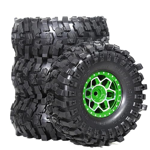 TReCVd 1,9 Beadlock -Räder Felgen mit 4,64 RC 1,9 Reifen für 1/10 Crawler -kompatibel mit Gen8 CC01 4PCs(4pcs Green) von TReCVd