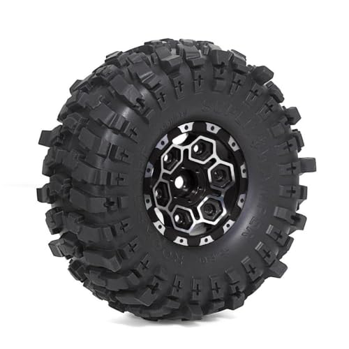 TReCVd 1,9 Beadlock -Räder und Reifen 12mm Sechskant 120 mm 4,72 Zoll Höhe mit Schaumstoffeinsätzen, die mit 1 10 Scale RC Crawler 90047 kompatibel sind(1set Green) von TReCVd