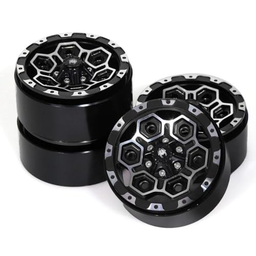 TReCVd 1,9 Beadlock -Räder und Reifen 12mm Sechskant 120 mm 4,72 Zoll Höhe mit Schaumstoffeinsätzen, die mit 1 10 Scale RC Crawler 90047 kompatibel sind(1set red) von TReCVd