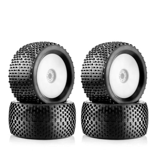 TReCVd 140 -mm -Off -Road -Buggy -Reifen mit 17 -mm -Hex -Hubs, die mit 1/8 RC -Rennwagen und 4WD -Modellen wie Bazooka Camper ZD kompatibel sind(4pcs White) von TReCVd