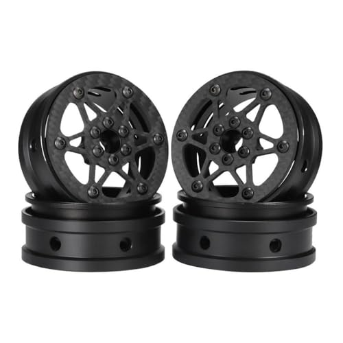 TReCVd 2,2 Zoll Carbon Fique Wheel Felgen kompatibel mit 1/8 1/10 RC -Rigs zum BAU von Pro Gspeed V4(4PCS A) von TReCVd