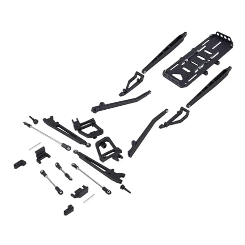 TReCVd 2WD-Suspensionskit mit Aluminium Twin I-Beam Kompatibel mit 1/10 RC Crawler Car kompatibel mit verschiedenen Modellen 90046 90047 AXI90104 Vorderachse Upgrade-Teile(Black) von TReCVd