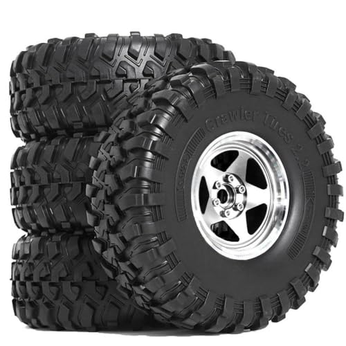 TReCVd 4 Stücke 135 mm Metallkanzlerräder 2 2 Zoll kompatibel mit 1/10 RC Crawler Wraith RR10 YK4082(Chocolate) von TReCVd