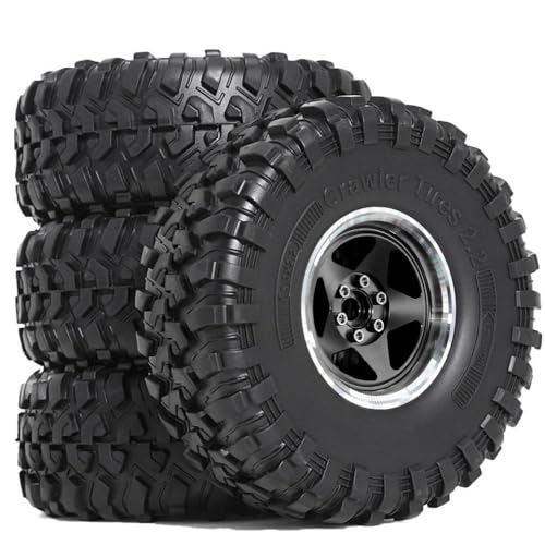 TReCVd 4 Stücke 135 mm Metallkanzlerräder 2 2 Zoll kompatibel mit 1/10 RC Crawler Wraith RR10 YK4082(Silver) von TReCVd