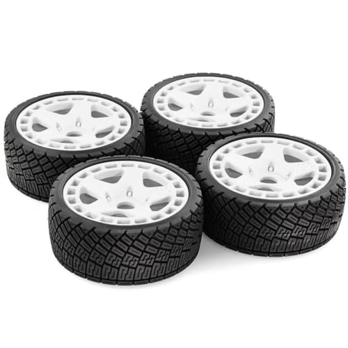 TReCVd 4pcs 1/7 1/8 Skala RC -Auto -Rallye -Reifen auf der Straße mit 17 -mm -Sechskant -Plastikrädern, die mit verschiedenen RC -Modellen von 1/7 1/8 kompatibel sind(4pcs Blue) von TReCVd
