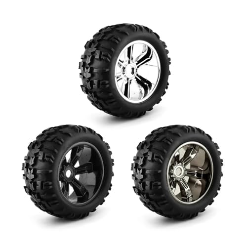 TReCVd 4pcs 1/8 Buggy Tyre 156mm Rad 17mm Sechskant kompatibel mit LMT Maxx USA-1-Upgrade-Teile(Black) von TReCVd
