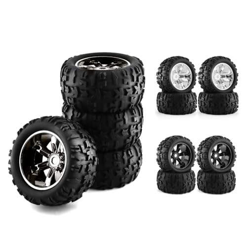 TReCVd 4pcs 1/8 Buggy Tyre 156mm Rad 17mm Sechskant kompatibel mit LMT Maxx USA-1-Upgrade-Teile(Light Grey) von TReCVd