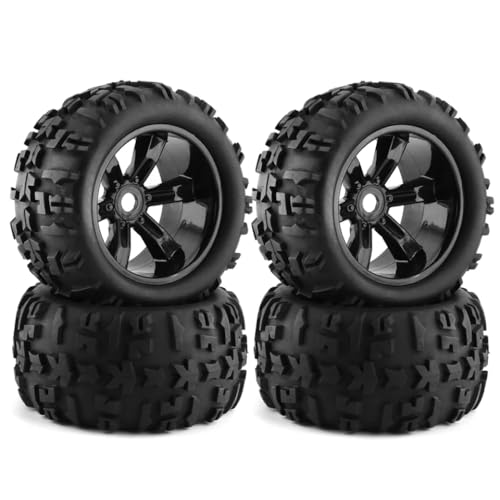 TReCVd 4pcs 1/8 Buggy Tyre 156mm Rad 17mm Sechskant kompatibel mit LMT Maxx USA-1-Upgrade-Teile(Silver) von TReCVd