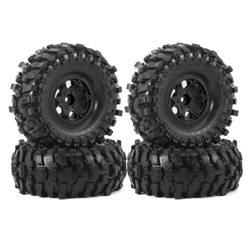 TReCVd 4pcs 1,9 -Zoll -Plastik -Perldlock -Räder und Reifen, die mit 1 10 Skala RC Crawler Car Model 90046 UTB18 Pro kompatibel sind(4pcs Green) von TReCVd