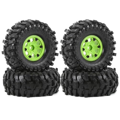 TReCVd 4pcs 1,9 -Zoll -Plastik -Perldlock -Räder und Reifen, die mit 1 10 Skala RC Crawler Car Model 90046 UTB18 Pro kompatibel sind(4pcs Yellow) von TReCVd