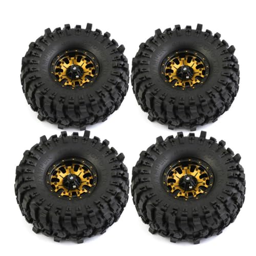 TReCVd 4pcs 1.9 Metall Beadlock Wheel Rims und Crawler -Reifen, die mit 1:10 RC Crawler Gen8 III 90047 CC01 kompatibel sind(4pcs Green) von TReCVd