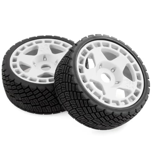 TReCVd 4pcs 100mm 1/7 1/8 Skalen kompatible RC Rally Offroad Buggy-Reifen und Räder 17mm Sechsern Kompatibel mit Verschiedene RC-Autos(Black) von TReCVd