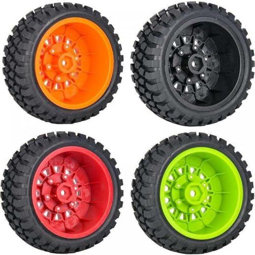 TReCVd 4pcs 112mm 1/8 1/10 Kurzverlauf Reifen mit 12 mm 14 mm 17 mm Rad Sechskant kompatibel mit VKAR SCTX10 I RC CAR(Green) von TReCVd
